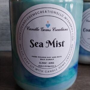 Candle Gems Creations "Sea Mist" Scented Candle - Aqua & Teal